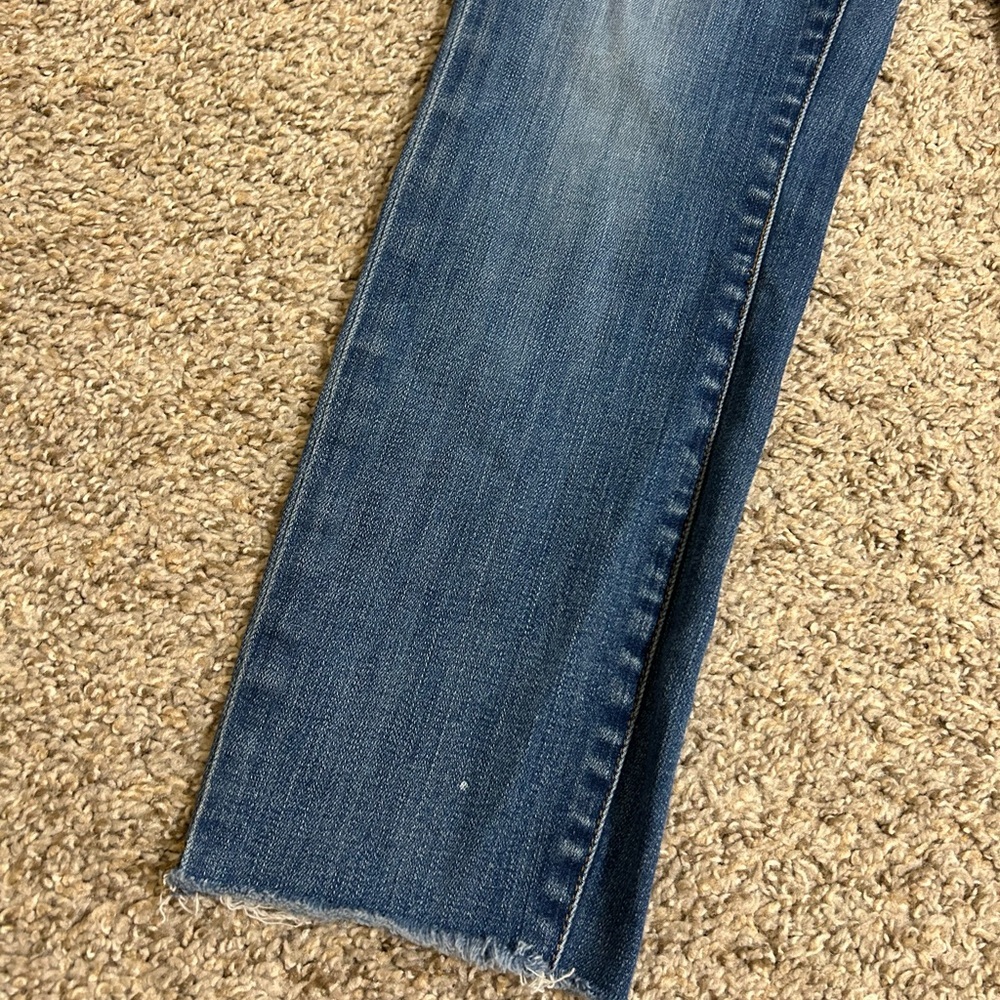 Madewell Distressed Medium Blue High Riser Skinny Jeans Cotton Size 28 Preppy - Picture 3 of 11